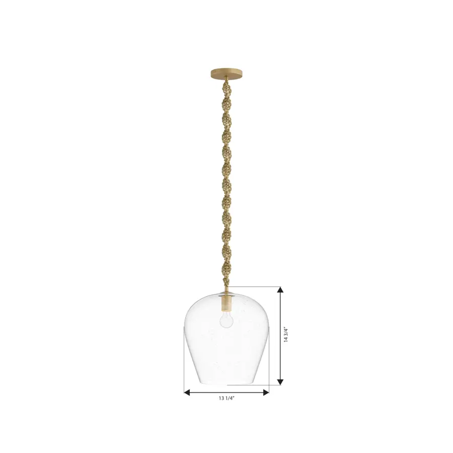 Elyric 12.75" 1-Light Pendant in Legacy Brass - Image 2