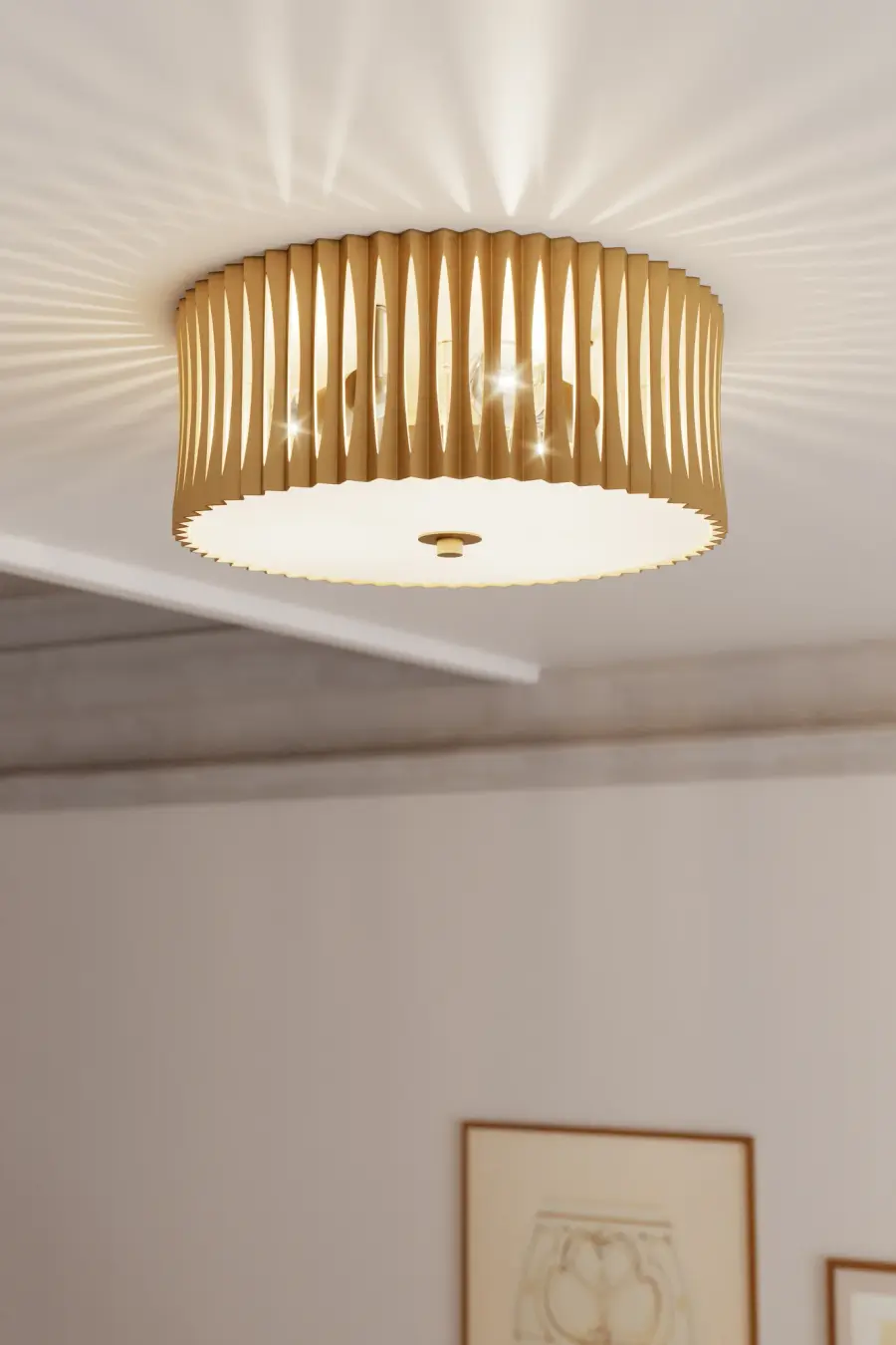 Aven 16" 3-Light Flush Mount in Sand Coal Black and Legacy Brass - Image 2