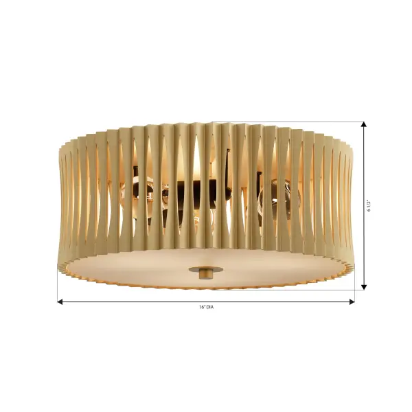 Aven 16" 3-Light Flush Mount in Sand Coal Black and Legacy Brass - Image 4