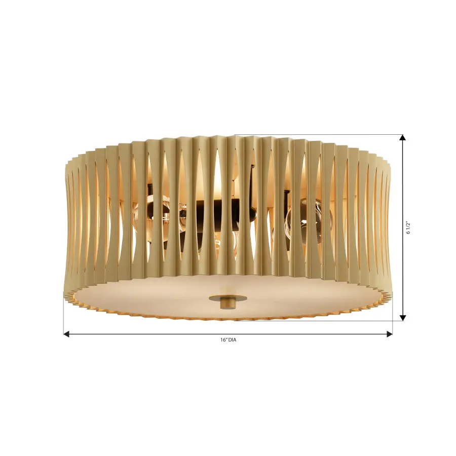 Aven 16" 3-Light Flush Mount in Sand Coal Black and Legacy Brass - Image 4