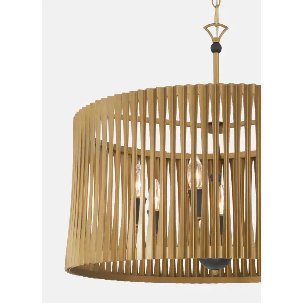 Aven 24" 6-Light Pendant in Sand Coal Black and Legacy Brass - Image 5