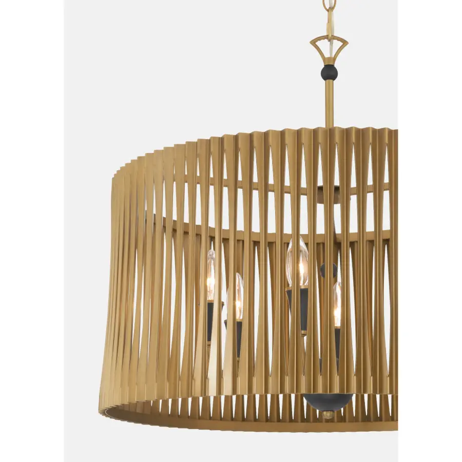Aven 24" 6-Light Pendant in Sand Coal Black and Legacy Brass - Image 5