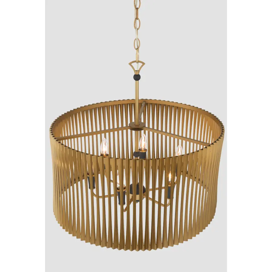 Aven 24" 6-Light Pendant in Sand Coal Black and Legacy Brass - Image 6