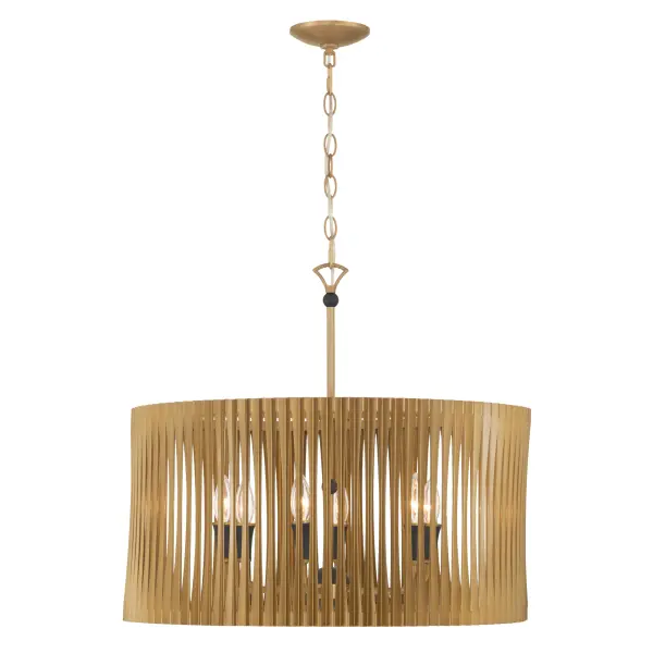 Aven 24" 6-Light Pendant in Sand Coal Black and Legacy Brass - Image 9