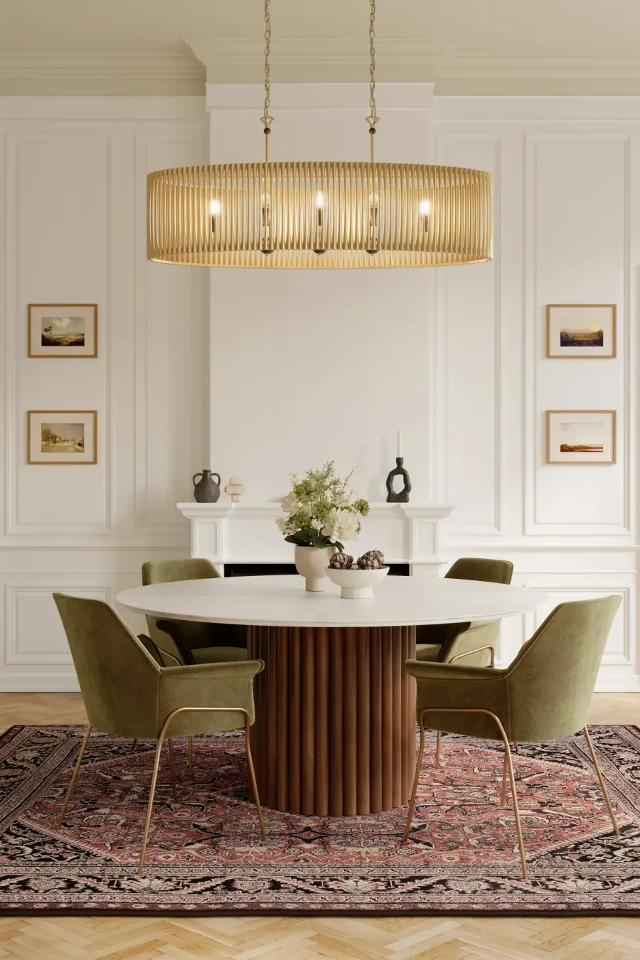 Aven 52" 8-Light Linear Chandelier in Sand Coal Black and Legacy Brass - Image 3