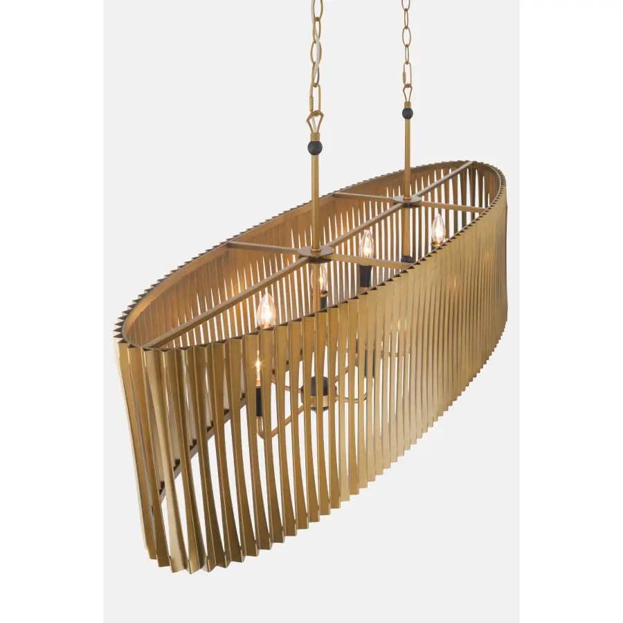 Aven 52" 8-Light Linear Chandelier in Sand Coal Black and Legacy Brass - Image 6