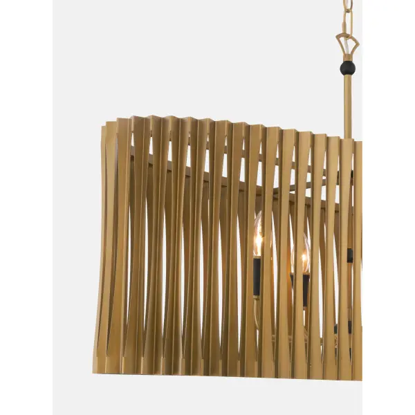 Aven 52" 8-Light Linear Chandelier in Sand Coal Black and Legacy Brass - Image 7