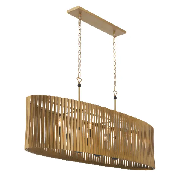 Aven 52" 8-Light Linear Chandelier in Sand Coal Black and Legacy Brass - Image 8