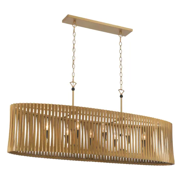 Aven 52" 8-Light Linear Chandelier in Sand Coal Black and Legacy Brass - Image 9