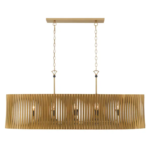 Aven 52" 8-Light Linear Chandelier in Sand Coal Black and Legacy Brass - Image 10
