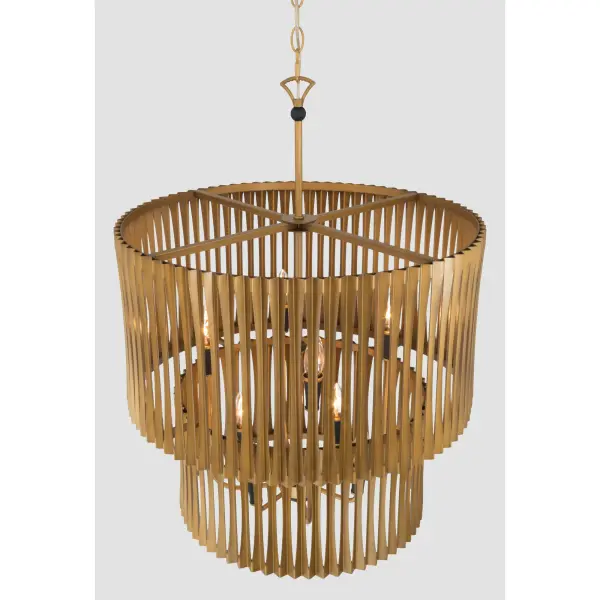 Aven 24" 8-Light Pendant in Sand Coal Black and Legacy Brass - Image 6