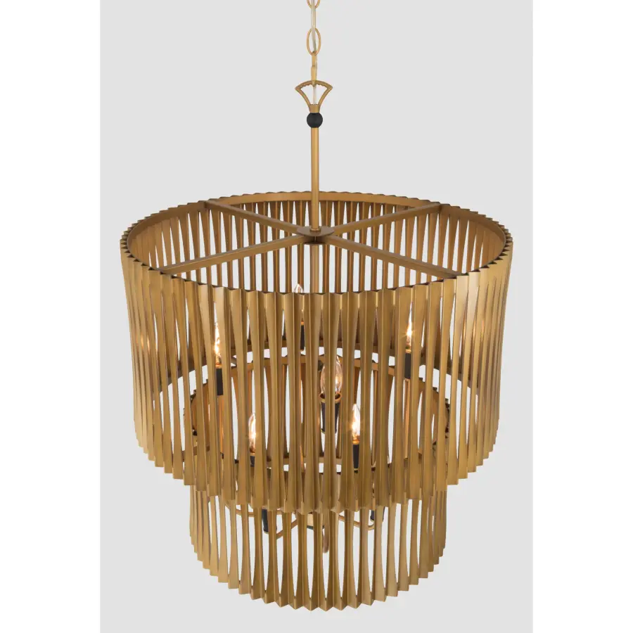 Aven 24" 8-Light Pendant in Sand Coal Black and Legacy Brass - Image 6