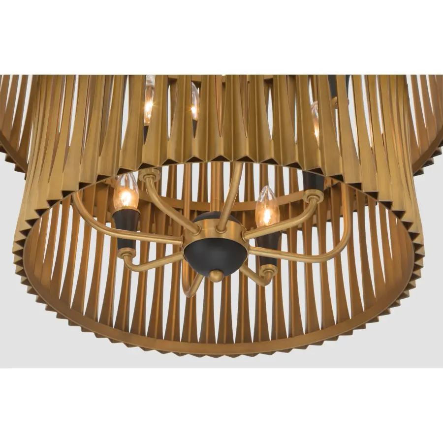 Aven 24" 8-Light Pendant in Sand Coal Black and Legacy Brass - Image 7