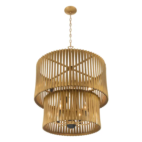 Aven 24" 8-Light Pendant in Sand Coal Black and Legacy Brass - Image 8