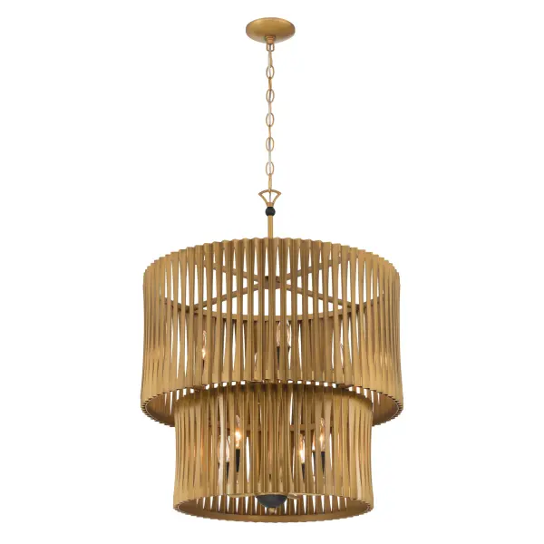 Aven 24" 8-Light Pendant in Sand Coal Black and Legacy Brass - Image 9