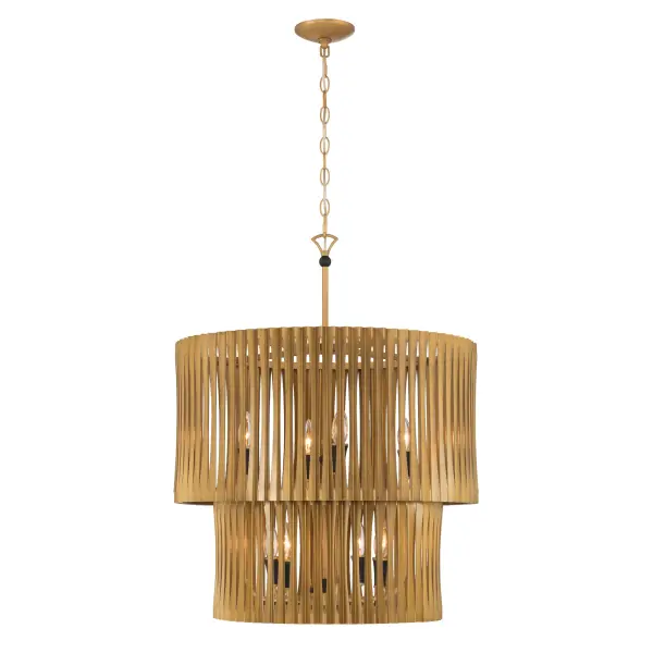 Aven 24" 8-Light Pendant in Sand Coal Black and Legacy Brass - Image 10