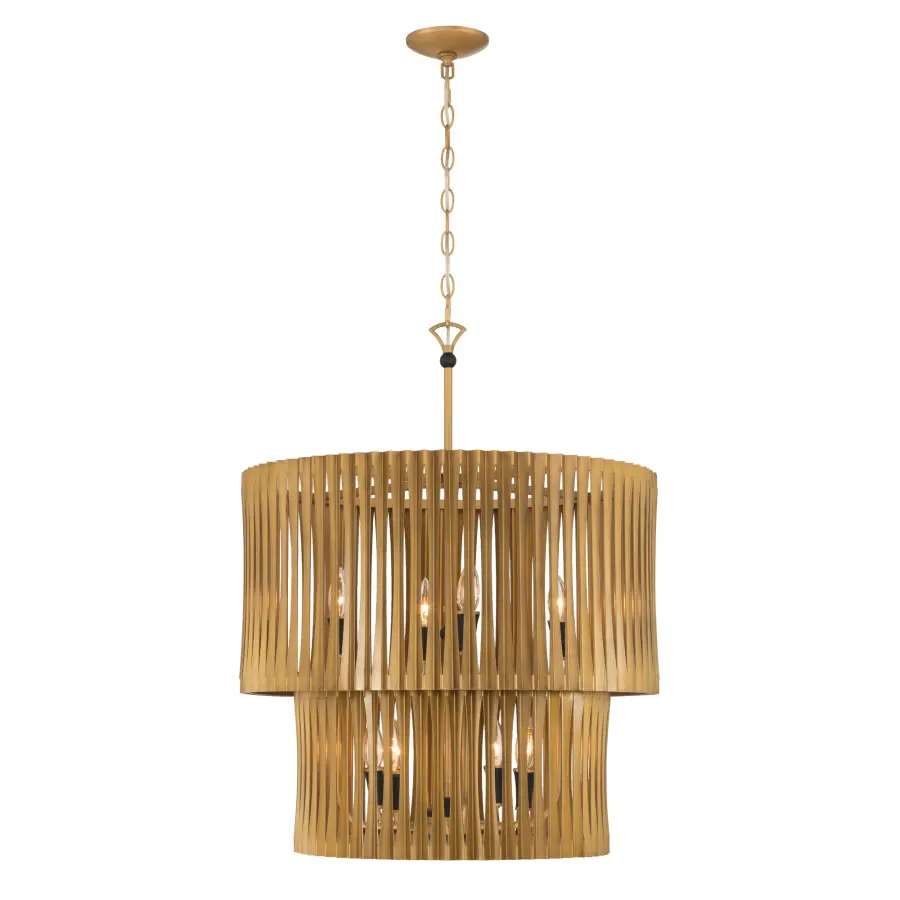 Aven 24" 8-Light Pendant in Sand Coal Black and Legacy Brass - Image 10