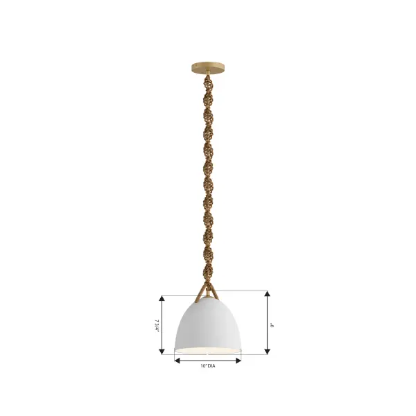 Cordón 10" Mini Pendant in Legacy Brass - Image 3