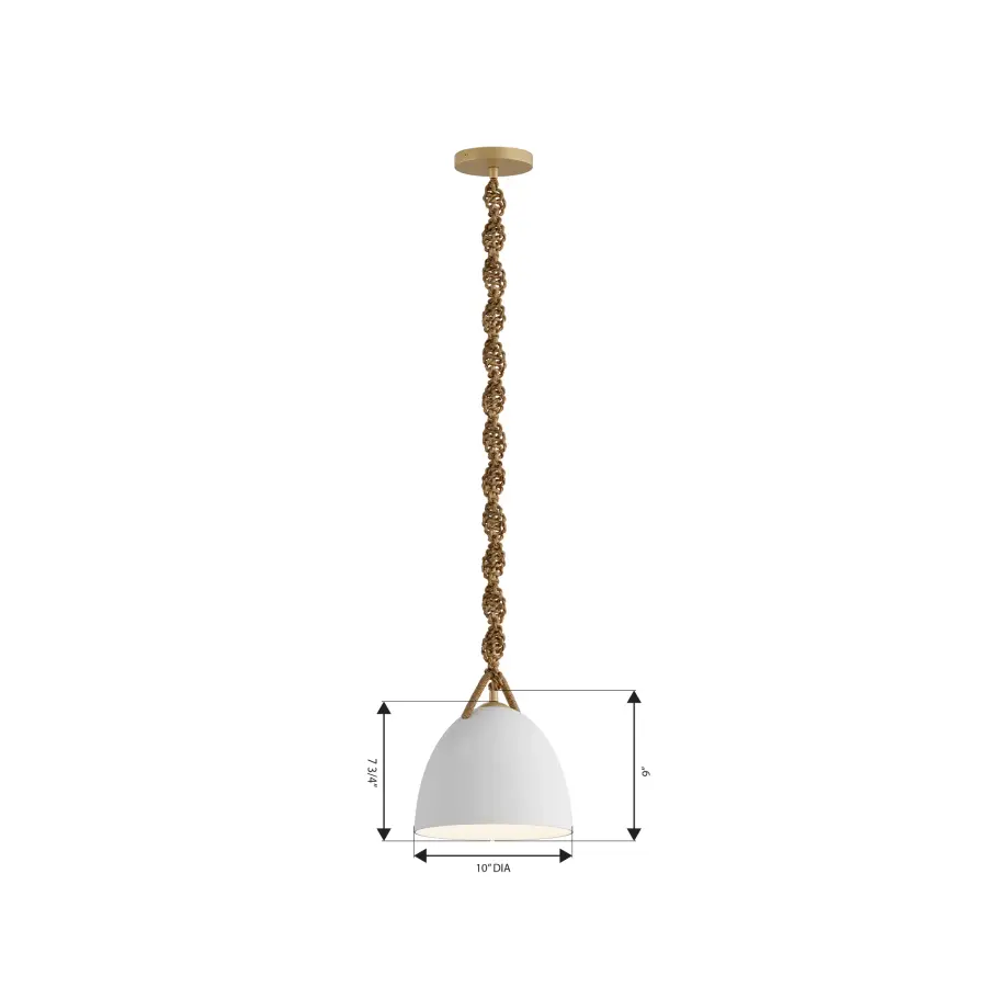 Cordón 10" Mini Pendant in Legacy Brass - Image 3