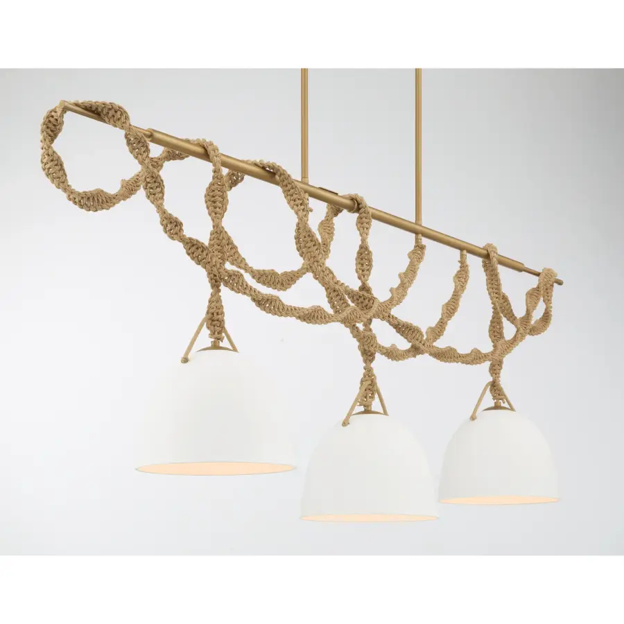Cordón 63.25" 3-Light Linear Chandelier in Legacy Brass - Image 6