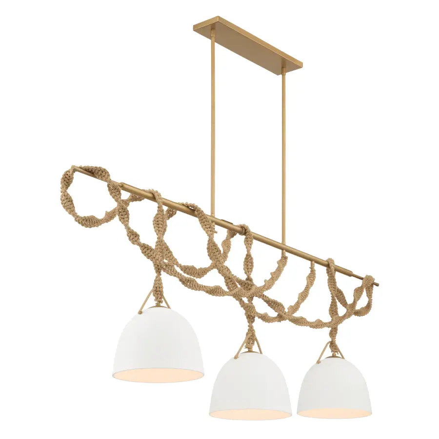 Cordón 63.25" 3-Light Linear Chandelier in Legacy Brass - Image 8