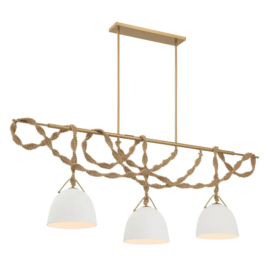 Cordón 63.25" 3-Light Linear Chandelier in Legacy Brass - Image 9