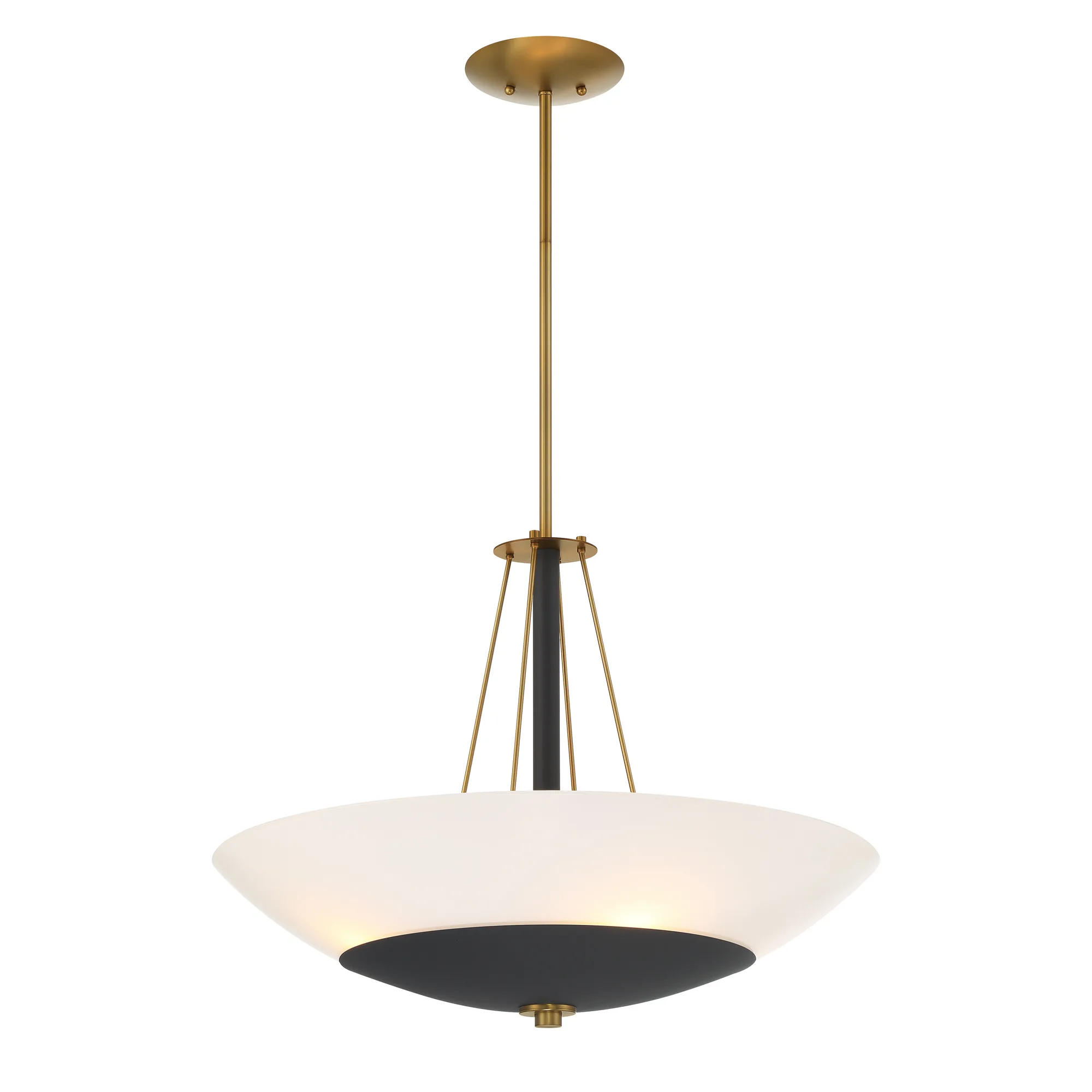 Bax 4-Light Pendant in Sand Coal and Soft Brass