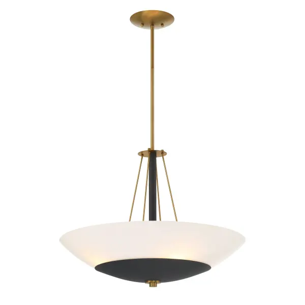 Bax 4-Light Pendant in Sand Coal and Soft Brass - Image 1