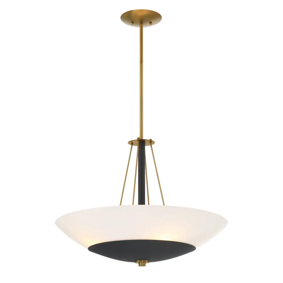 Bax 4-Light Pendant in Sand Coal and Soft Brass - Image 1