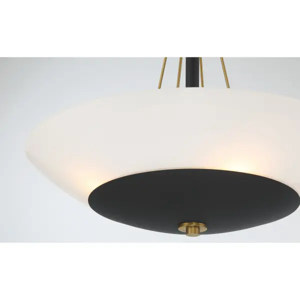 Bax 4-Light Pendant in Sand Coal and Soft Brass - Image 4