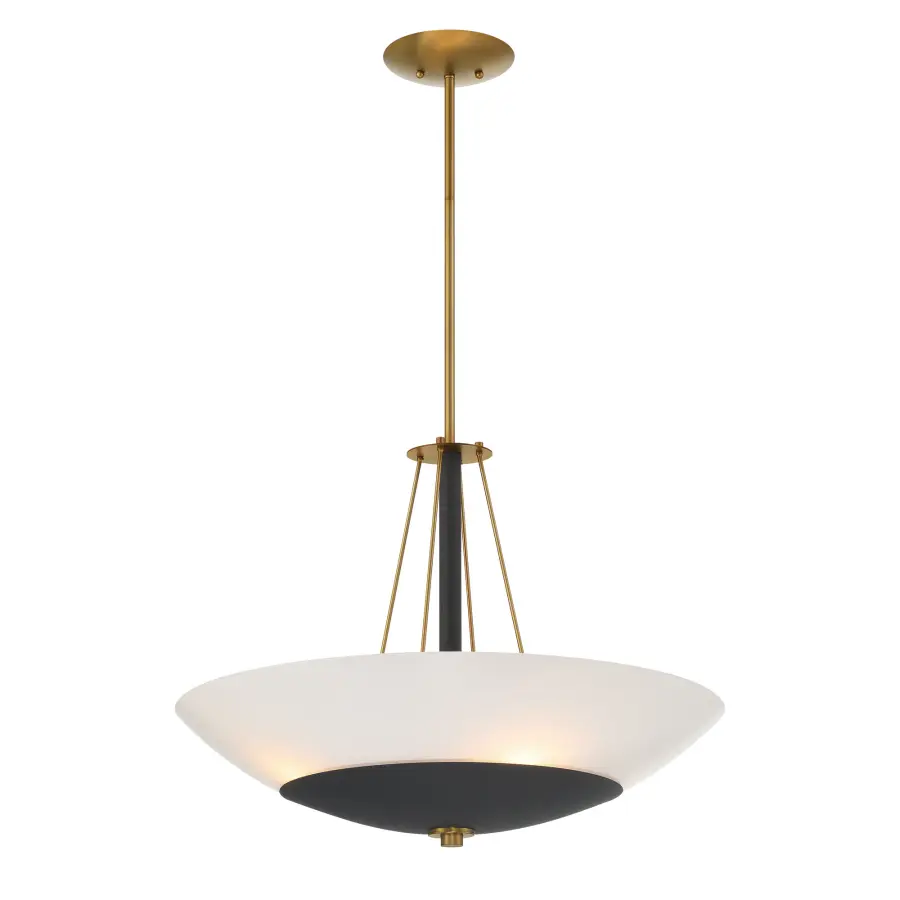 Bax 4-Light Pendant in Sand Coal and Soft Brass - Image 5