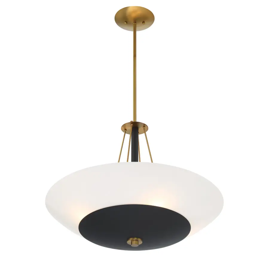 Bax 4-Light Pendant in Sand Coal and Soft Brass - Image 6