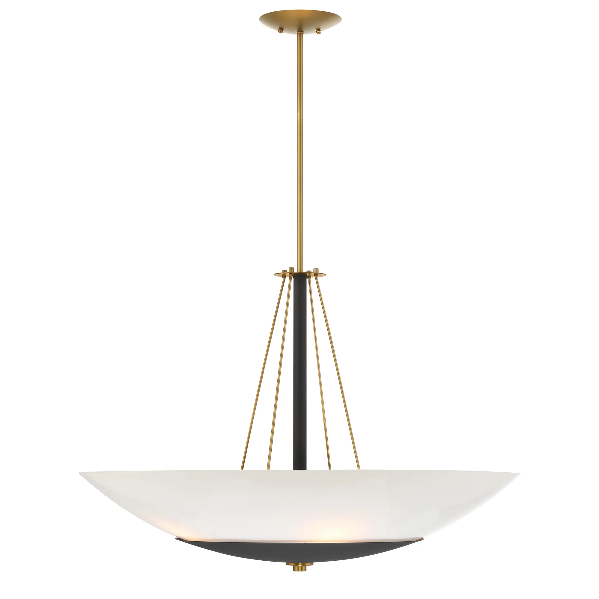 Bax 5-Light Pendant in Sand Coal and Soft Brass