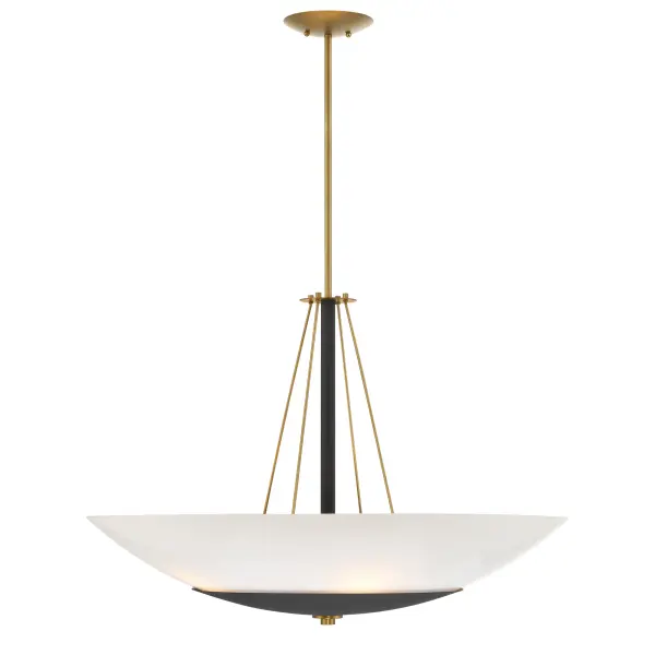 Bax 5-Light Pendant in Sand Coal and Soft Brass - Image 1