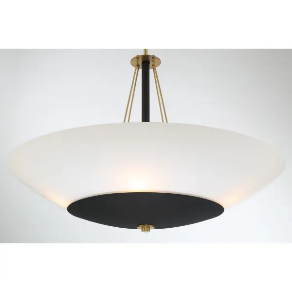Bax 5-Light Pendant in Sand Coal and Soft Brass - Image 2