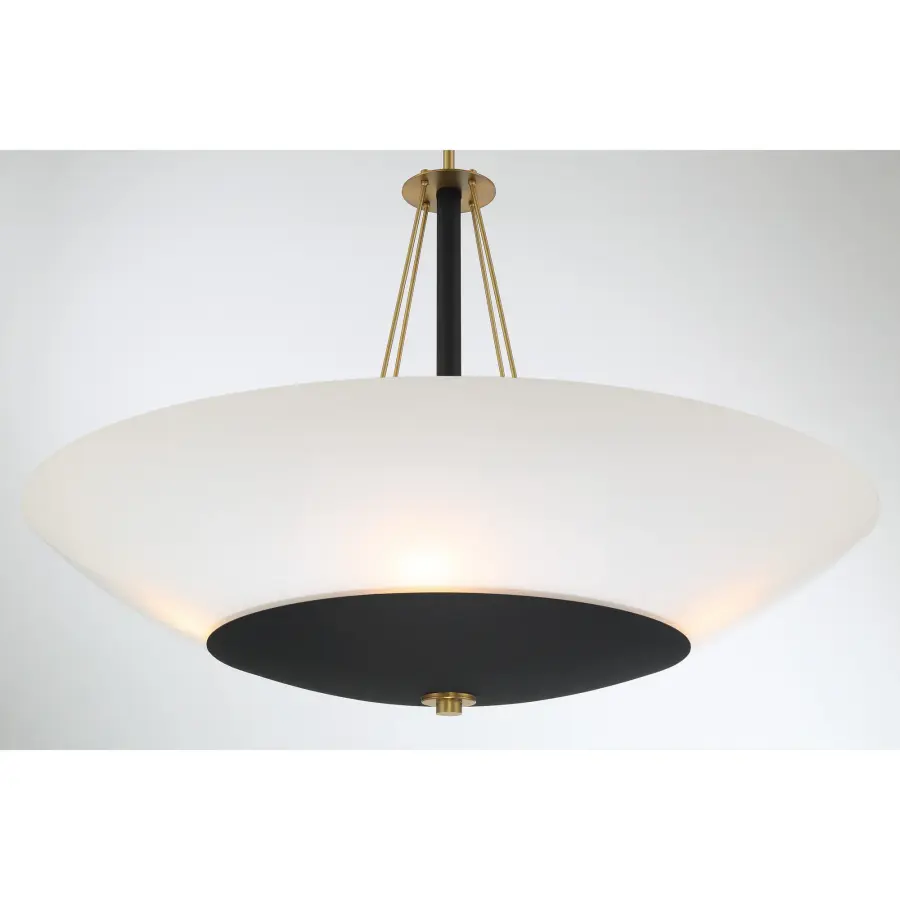 Bax 5-Light Pendant in Sand Coal and Soft Brass - Image 2