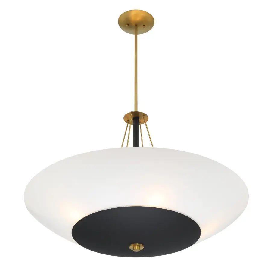 Bax 5-Light Pendant in Sand Coal and Soft Brass - Image 3