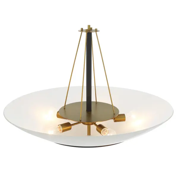Bax 5-Light Pendant in Sand Coal and Soft Brass - Image 4