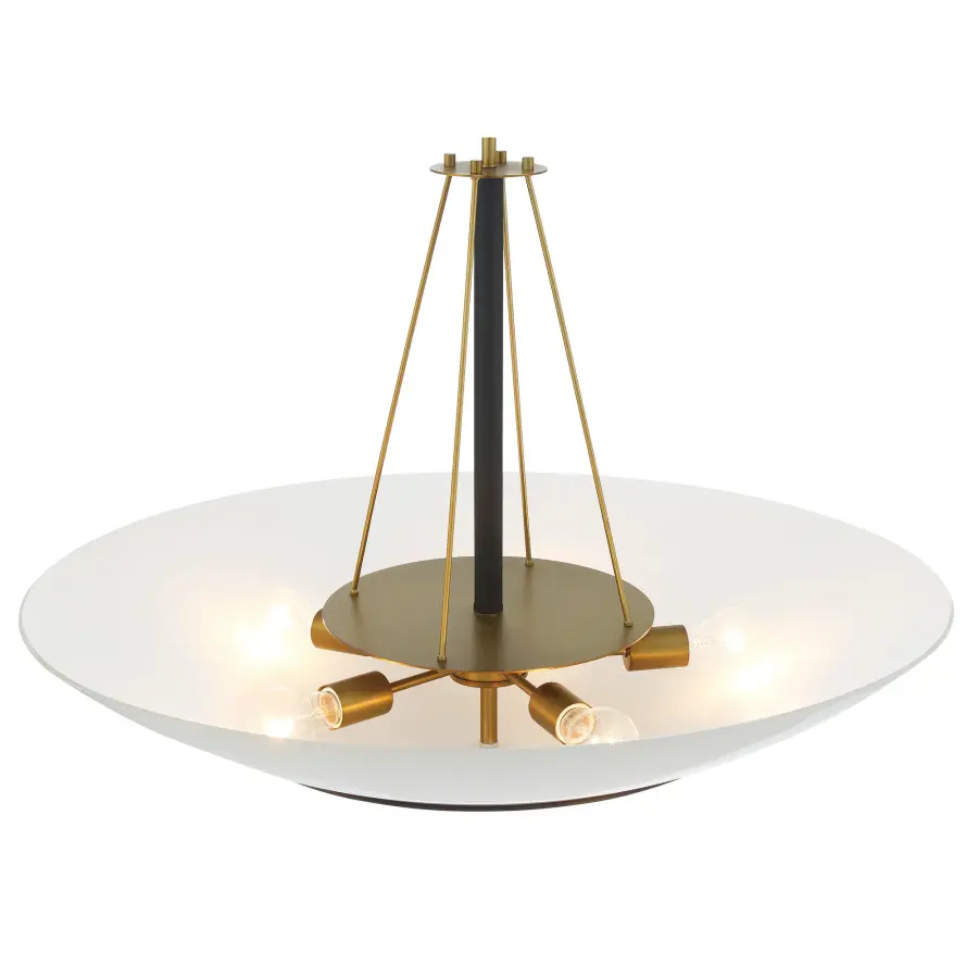 Bax 5-Light Pendant in Sand Coal and Soft Brass - Image 4