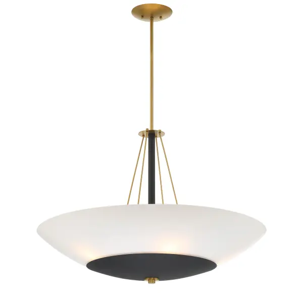 Bax 5-Light Pendant in Sand Coal and Soft Brass - Image 5