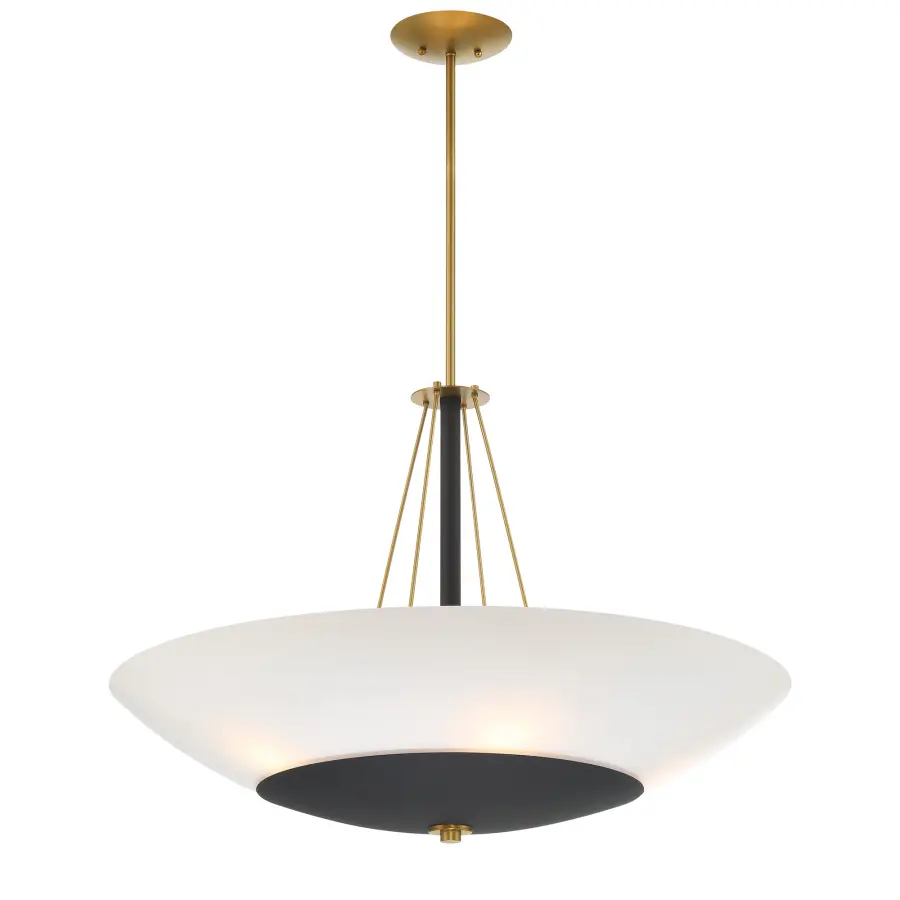 Bax 5-Light Pendant in Sand Coal and Soft Brass - Image 5