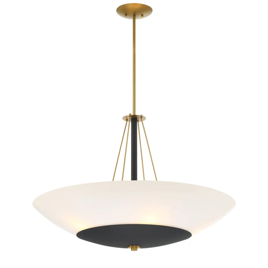 Bax 5-Light Pendant in Sand Coal and Soft Brass - Image 6