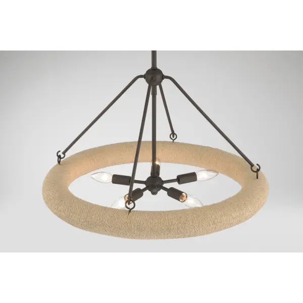 Aeris 24" 5-Light Pendant in Dark Bronze with Natural Paper Rope - Image 5