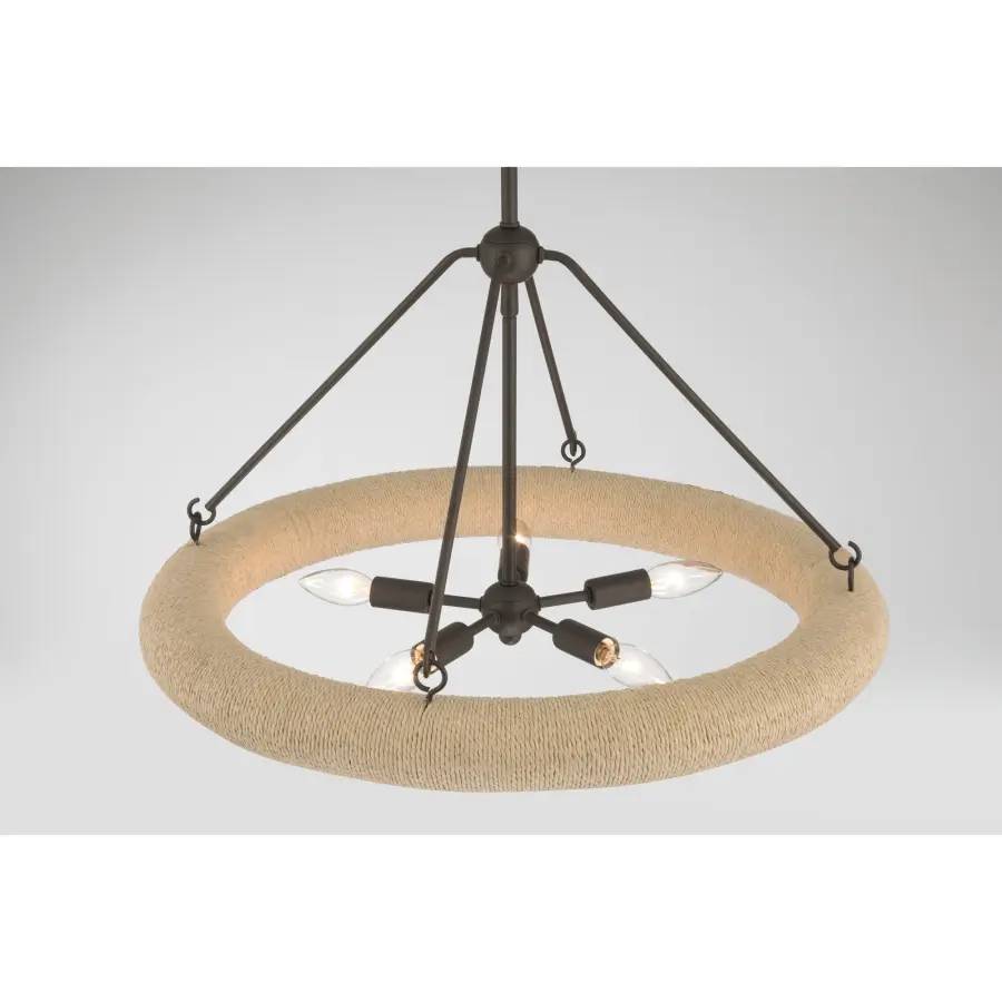 Aeris 24" 5-Light Pendant in Dark Bronze with Natural Paper Rope - Image 5