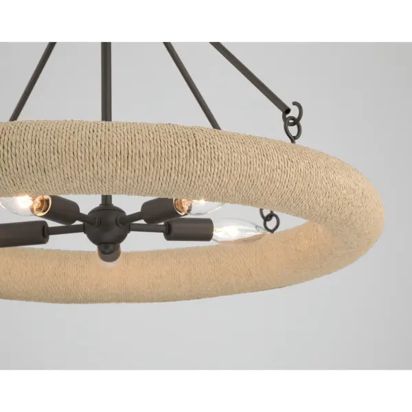 Aeris 24" 5-Light Pendant in Dark Bronze with Natural Paper Rope - Image 6