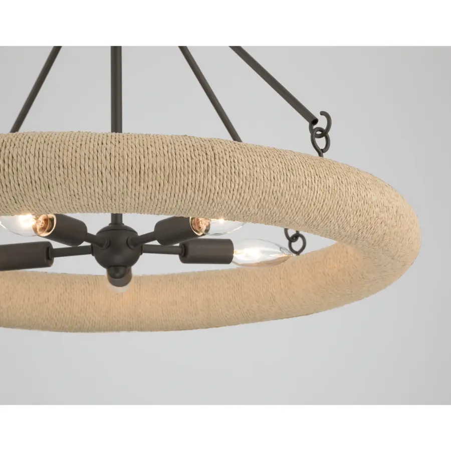 Aeris 24" 5-Light Pendant in Dark Bronze with Natural Paper Rope - Image 6