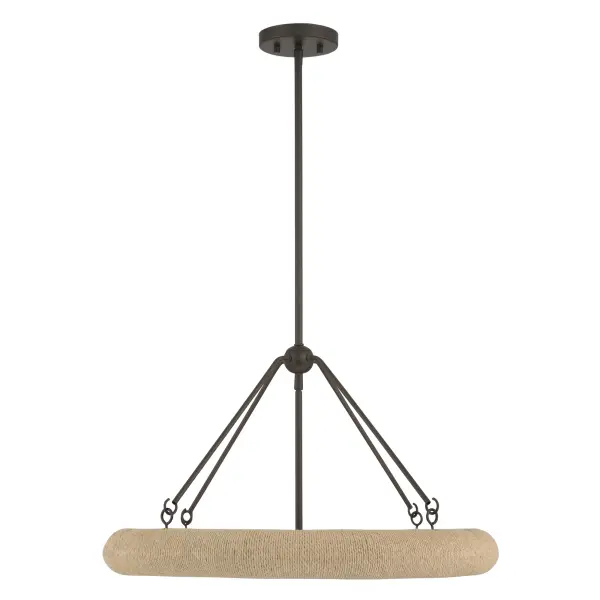 Aeris 24" 5-Light Pendant in Dark Bronze with Natural Paper Rope - Image 8