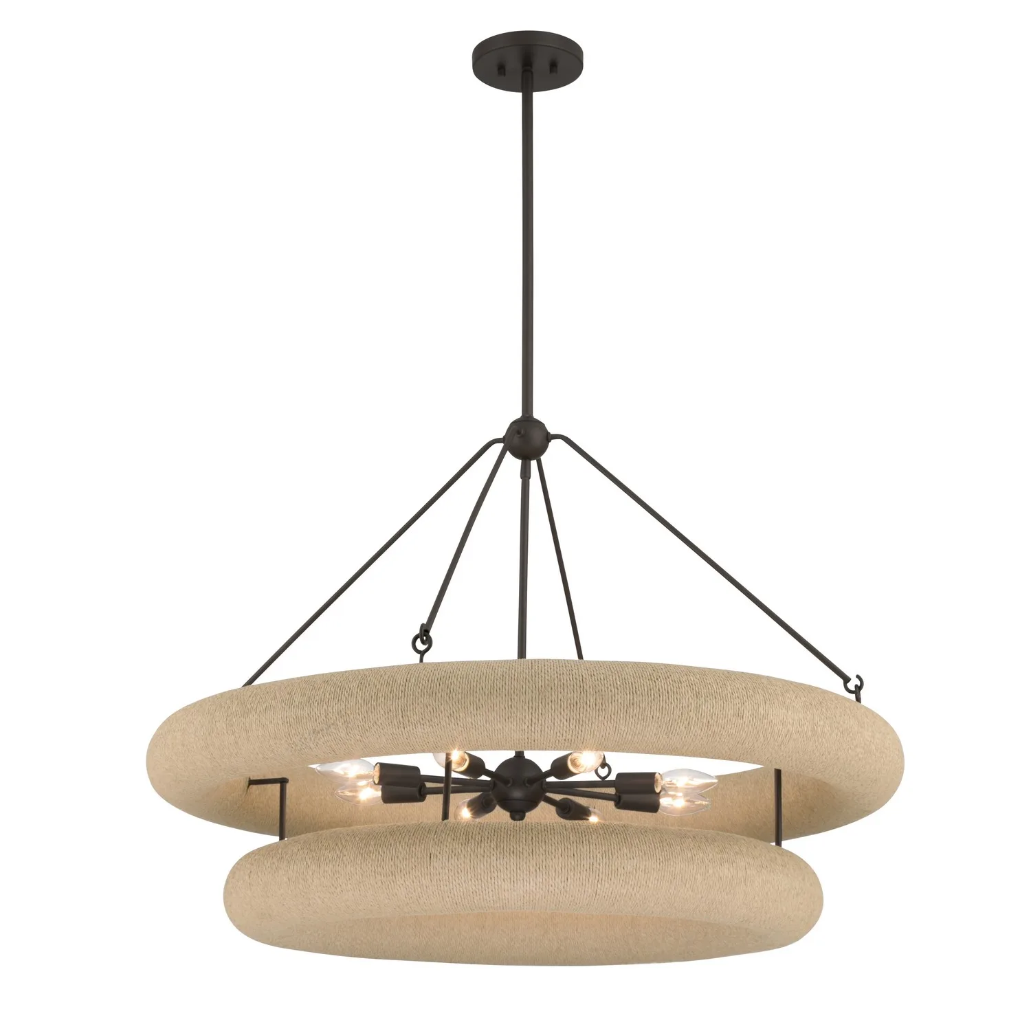 Aeris Eight Light Pendant in Dark Bronze