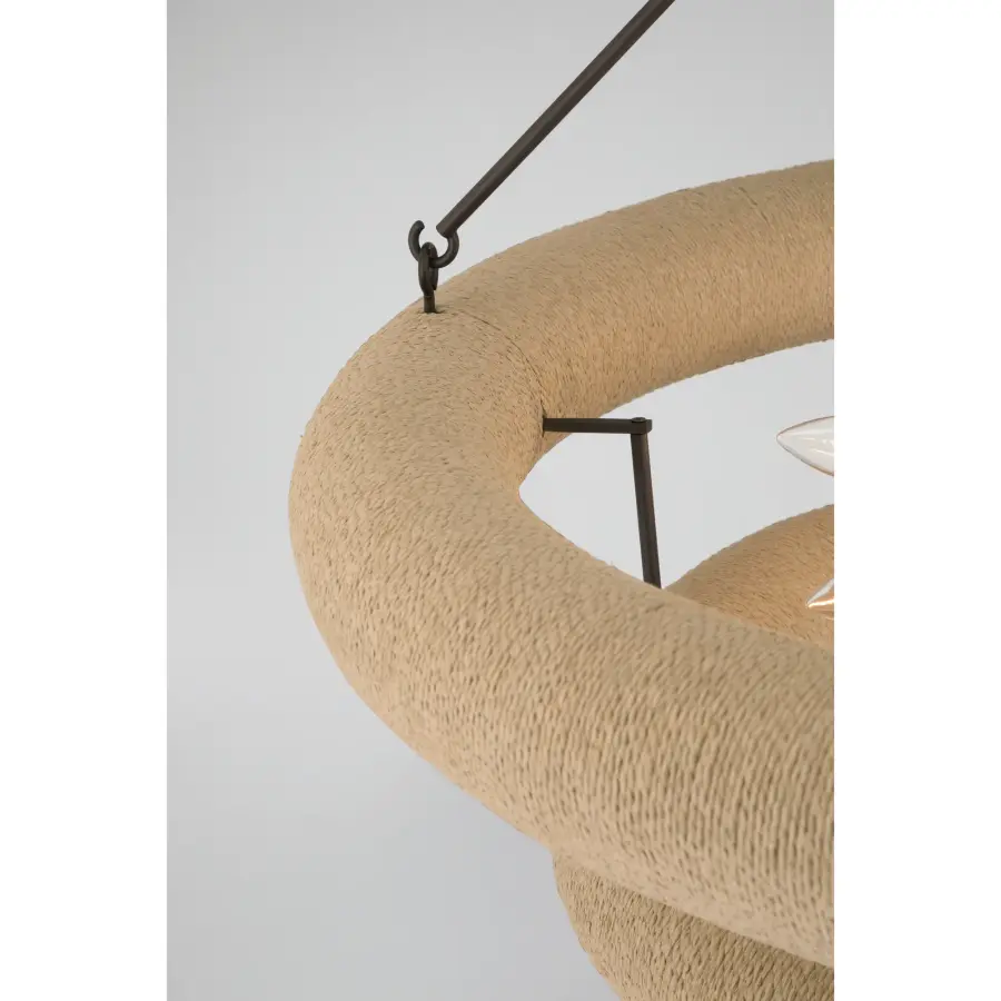 Aeris 36" 8-Light Pendant in Dark Bronze with Natural Paper Rope - Image 6