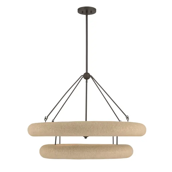 Aeris 36" 8-Light Pendant in Dark Bronze with Natural Paper Rope - Image 10